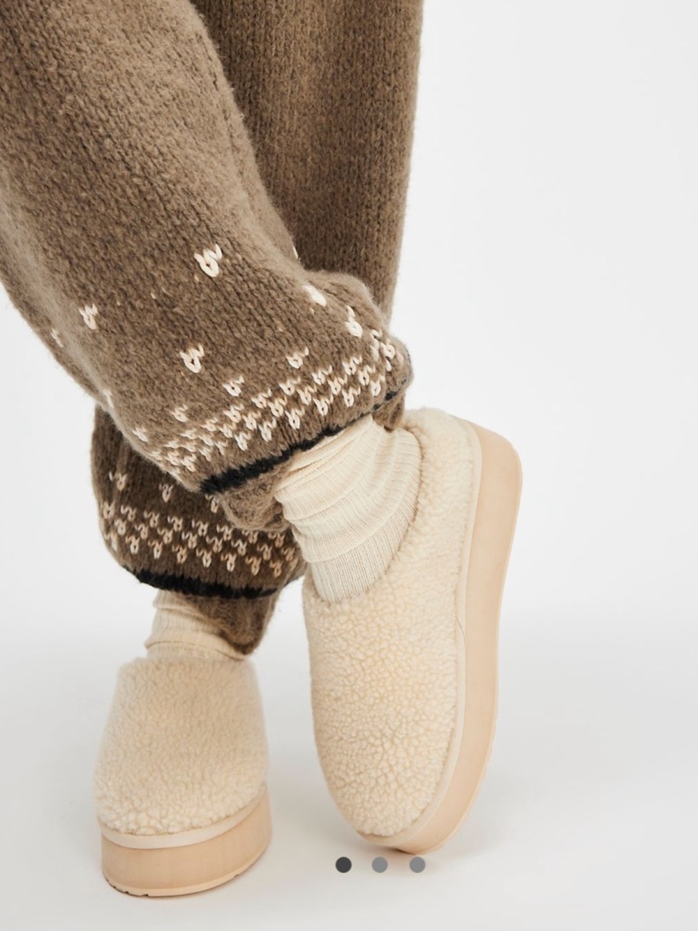 NIB EMU Australia Joy Curly Flatform Mules Slippers in Natural color Size 9